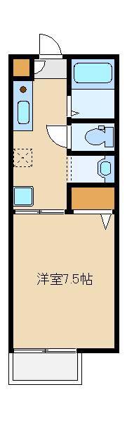 ロックハイム氷川台(1K/2階)の間取り写真