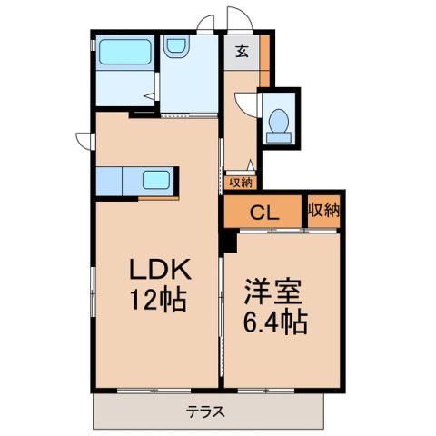 シャーメゾン18(1LDK/1階)の間取り写真