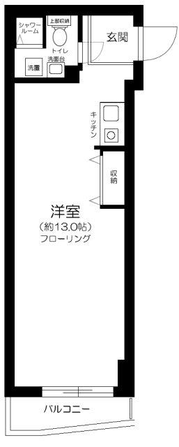 ライオンズマンション立石(ワンルーム/4階)の間取り写真