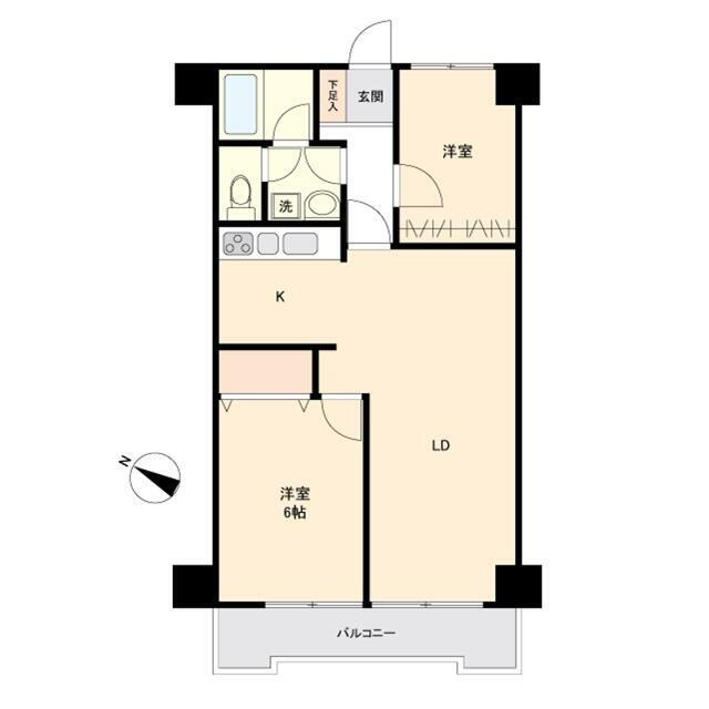 湘南台ダイヤモンドマンション(2LDK/10階)の間取り写真