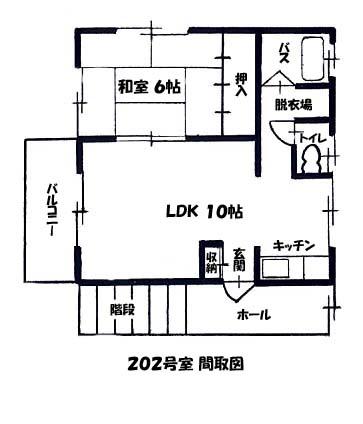 ジュエリー皇妃(1LDK/2階)の間取り写真