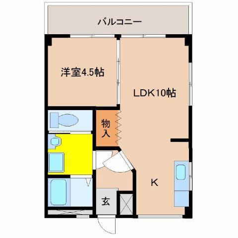 シーフレーバーハイム(1LDK/3階)の間取り写真