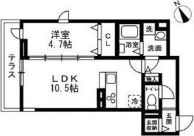 SOLANA藤沢(1LDK/2階)の間取り写真