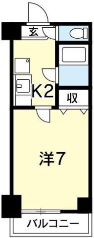 グランヴィア常三島東館(1K/8階)の間取り写真