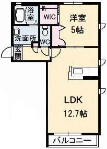 シャーメゾン ツインズ A棟(1LDK/2階)の間取り写真