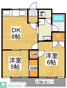 クライストマンション(2DK/3階)の間取り写真