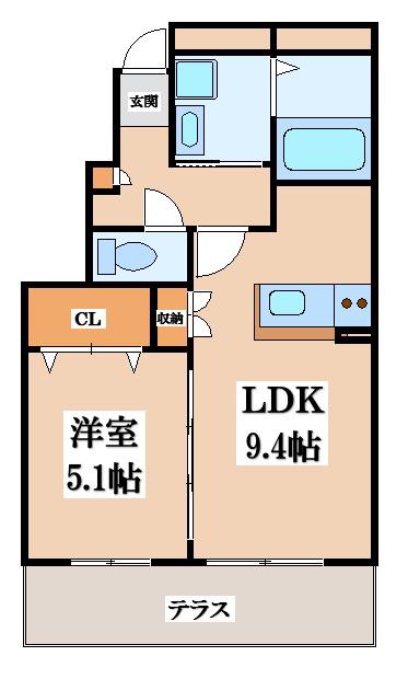 アムール コンフォルターブル(1LDK/1階)の間取り写真