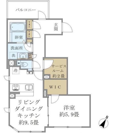 COMPOSITE高輪 コンポジット高輪(1SLDK/4階)の間取り写真