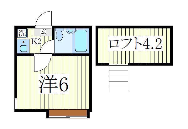 ジュネパレス柏第48(1K/2階)の間取り写真