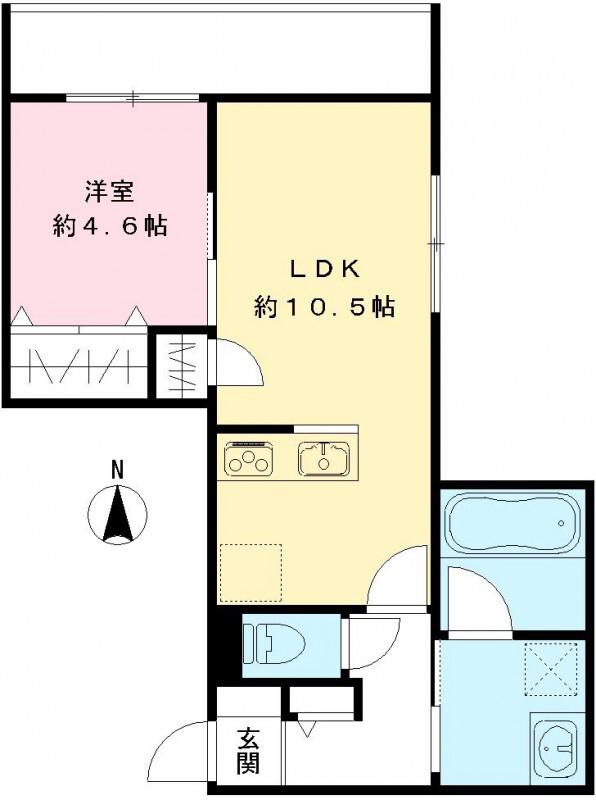 YS COURT II(1LDK/2階)の間取り写真