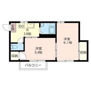 ハイム赤坂 B(2K/2階)の間取り写真