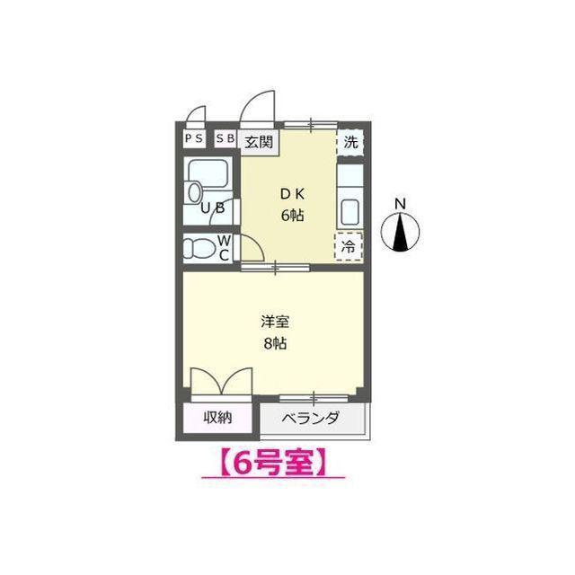ホープハイム(1DK/2階)の間取り写真