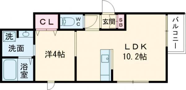 門真市五月田町PJ(1LDK/1階)の間取り写真