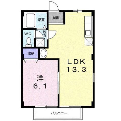 ニューシティ鈴木(1LDK/2階)の間取り写真