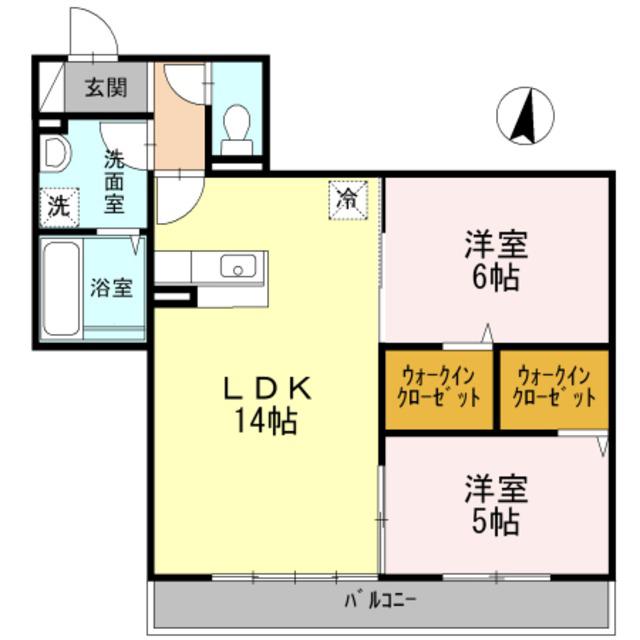 カサグランデ(2LDK/2階)の間取り写真