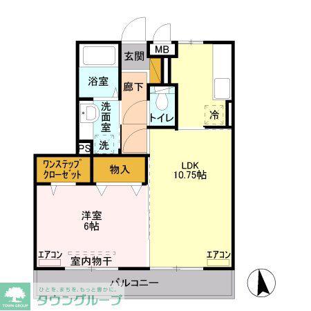 リバーサイド・KII(1LDK/3階)の間取り写真