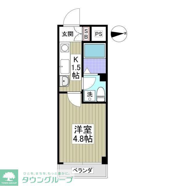 エクサンプロヴァンス(1K/2階)の間取り写真