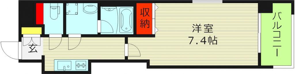 セイワパレス都島駅前(1K/8階)の間取り写真