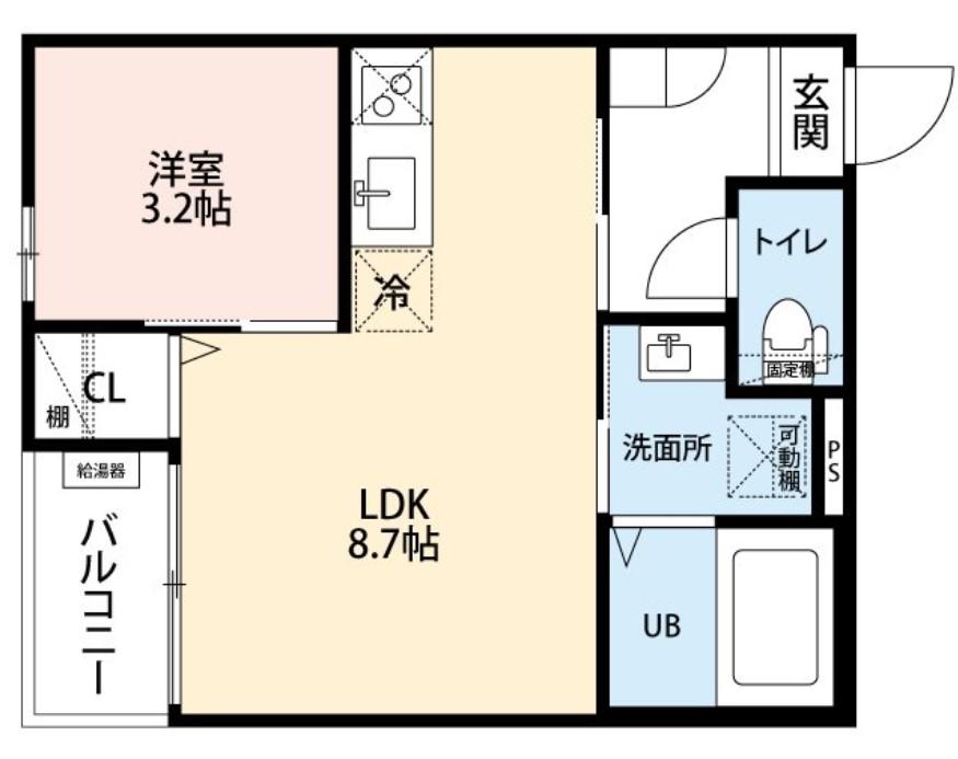 CRASTINE大杉(1LDK/3階)の間取り写真