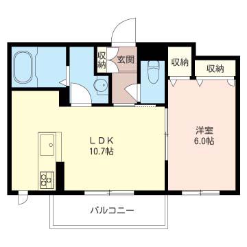 シャーメゾンRIO(1LDK/3階)の間取り写真