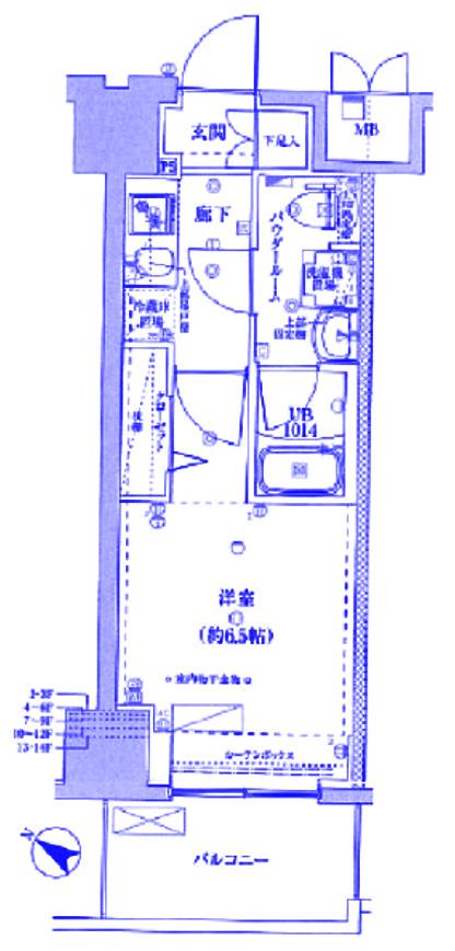 クラリッサ新川崎(1K/10階)の間取り写真