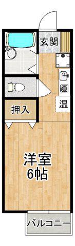 セジュールF A・B棟(1K/1階)の間取り写真