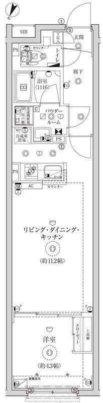 CREATIF池袋(1LDK/3階)の間取り写真