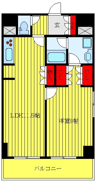 パークアクシス板橋本町弐番館(1LDK/14階)の間取り写真