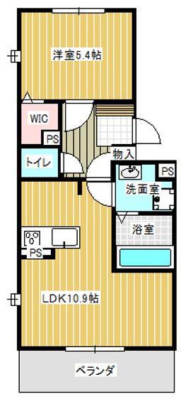ラ・エスパシオ合志I(1LDK/2階)の間取り写真