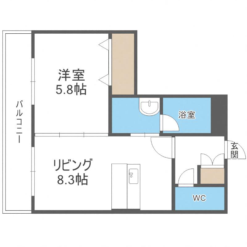 AMBIENTE619(1LDK/2階)の間取り写真