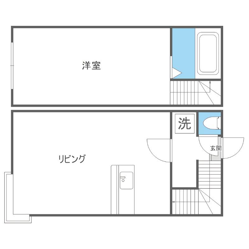 ヴァルト平岸(1LDK/2階)の間取り写真