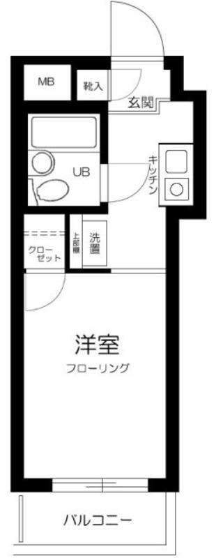 スカイコート蒲田第5(1K/3階)の間取り写真