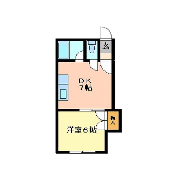 グランディール19(1DK/2階)の間取り写真