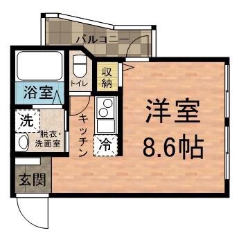 プログレス津田沼(1K/3階)の間取り写真