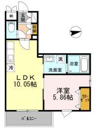 ナチュール浜田山(1LDK/3階)の間取り写真