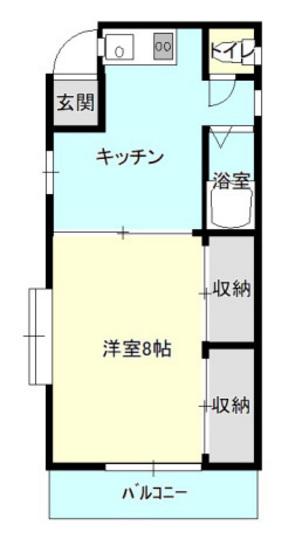 プチハウス(1DK/1階)の間取り写真