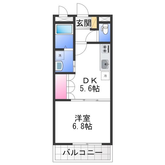 ONES(1DK/2階)の間取り写真
