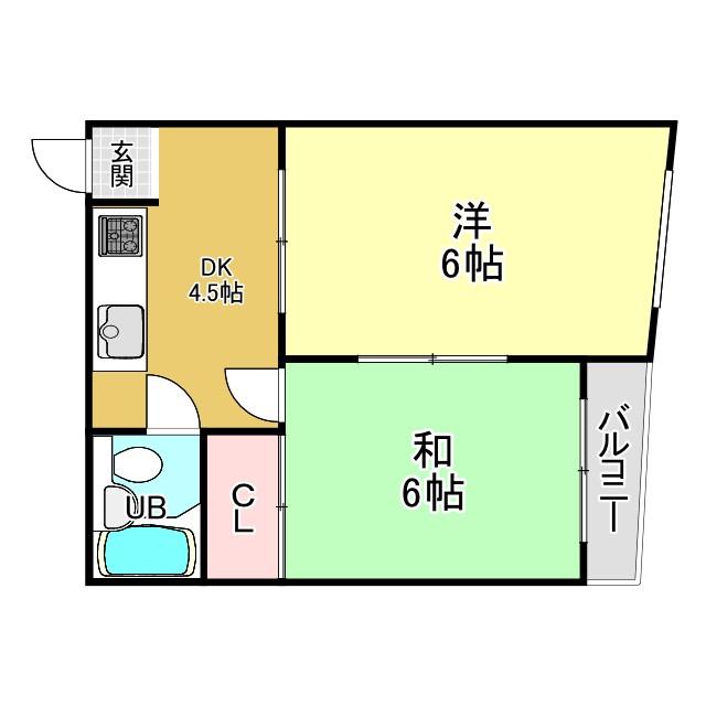 RIZEONE関目I(2DK/4階)の間取り写真