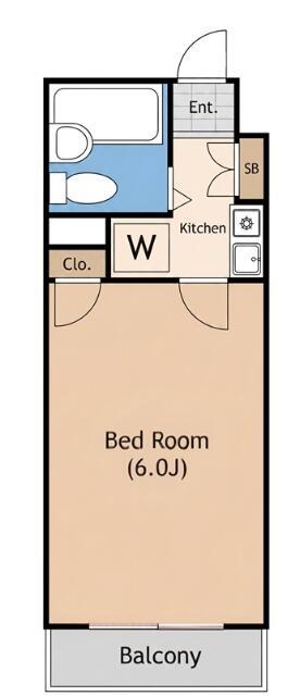 クレッセント田園調布(1K/3階)の間取り写真
