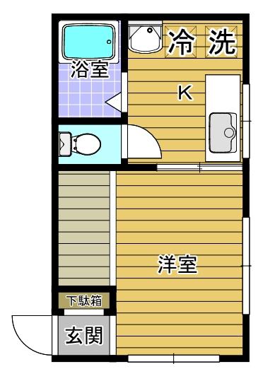 荒川ビル(1K/2階)の間取り写真