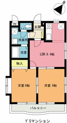 YSマンション(2DK/2階)の間取り写真