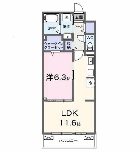マホロバII(1LDK/2階)の間取り写真