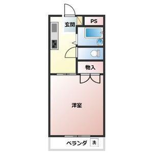 ビューコートKF(1K/4階)の間取り写真