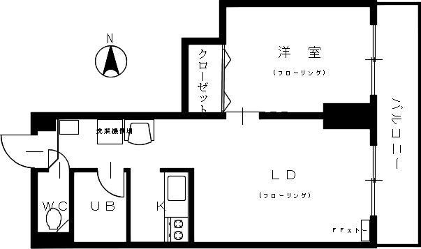 クリスタルファイブ(1LDK/3階)の間取り写真