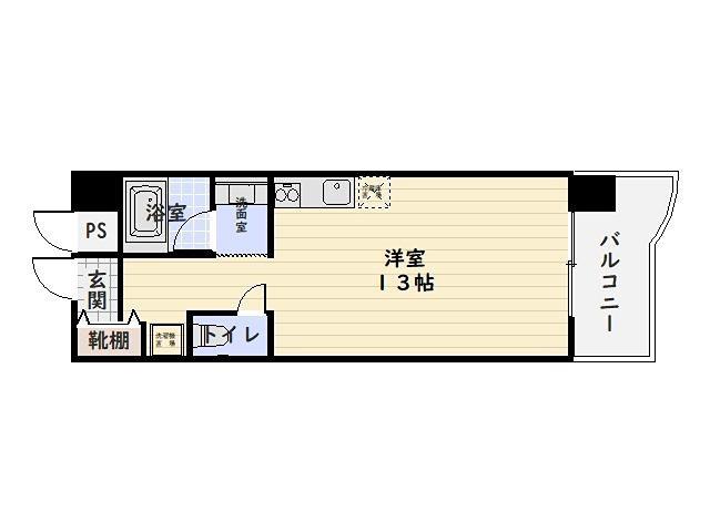 第6鶴丸ハイツ中央(ワンルーム/2階)の間取り写真