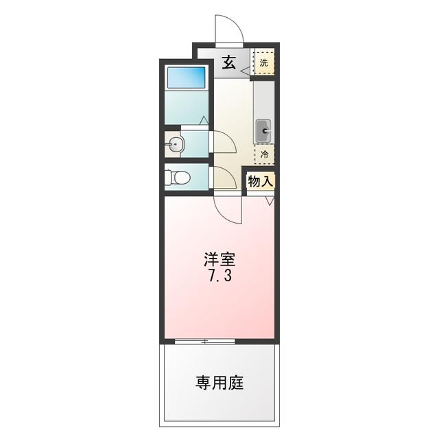 VENTICELLO京町(1K/1階)の間取り写真