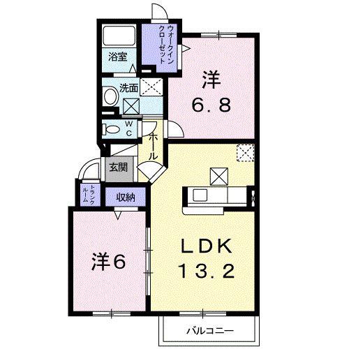 ARTアルビレオI(2LDK/1階)の間取り写真