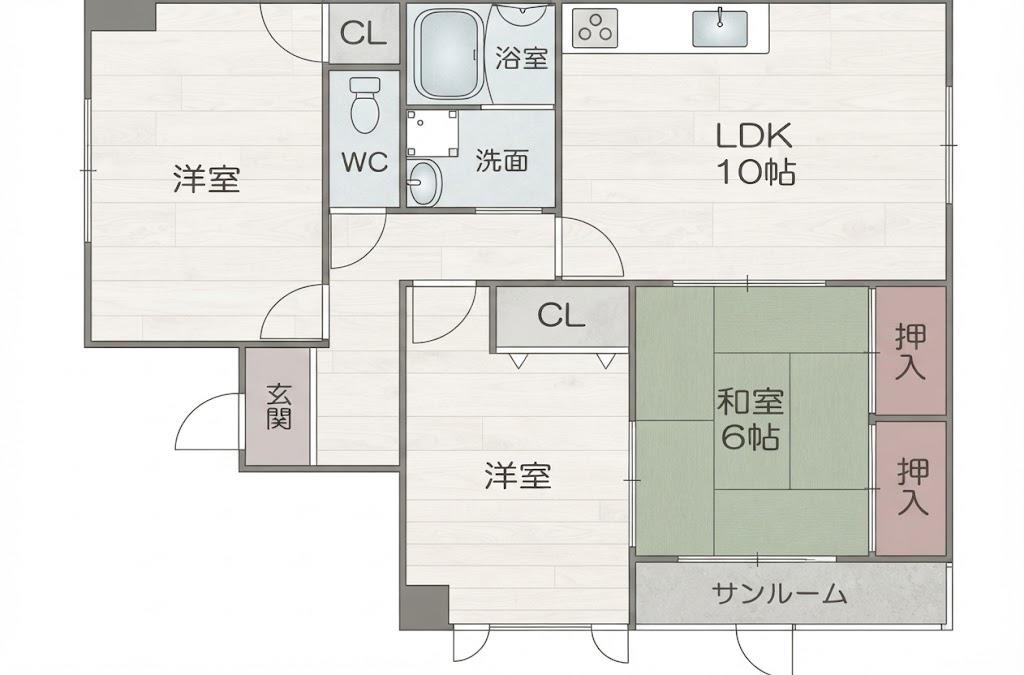 エムテック北島(3LDK/2階)の間取り写真