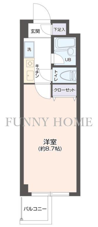 ヴェールフォンセ(1K/2階)の間取り写真
