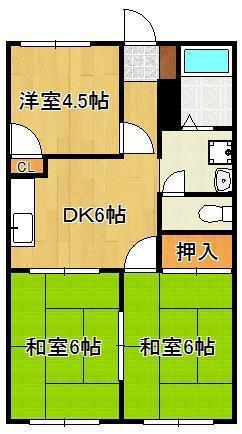 パークサイドM(3DK/2階)の間取り写真
